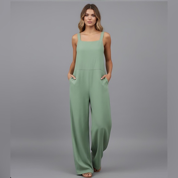 Boho Wide Leg Cami Jumpsuit With Pockets - Picture 3 of 7